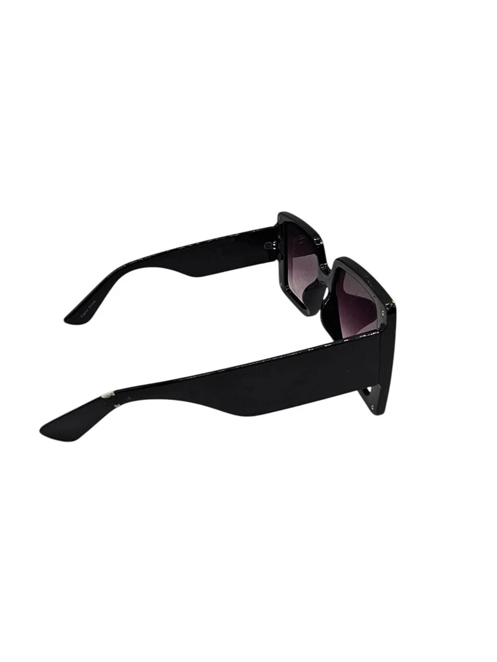 Vintage Mod Inspired Oversized Plastic Frame Sunglasses Black Gold Square